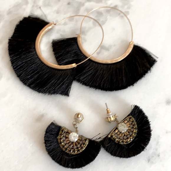 Black Fringe Tassel Earring Bundle - Picture 2 of 5
